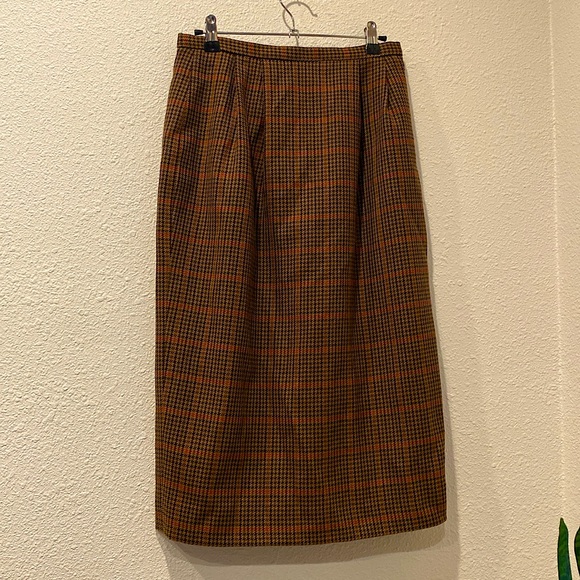 Vintage Dresses & Skirts - 🖤90s Wool houndstooth pencil‎ skirt